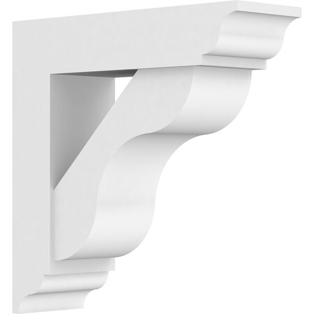 Ekena Millwork Standard Carmel Architectural Grade PVC Bracket With Traditional Ends, 5"W x 16"D x 16"H BKTP05X16X16CAR01